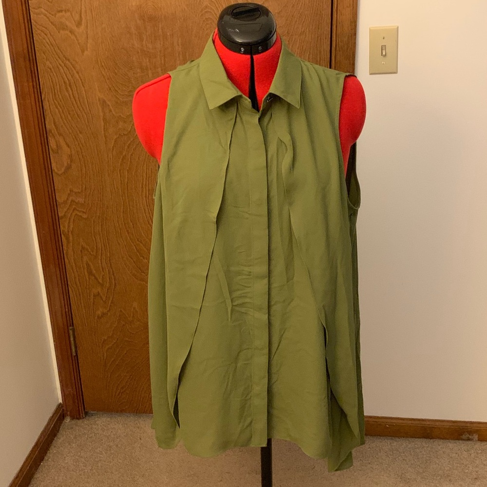 Green sleeveless women’s blouse